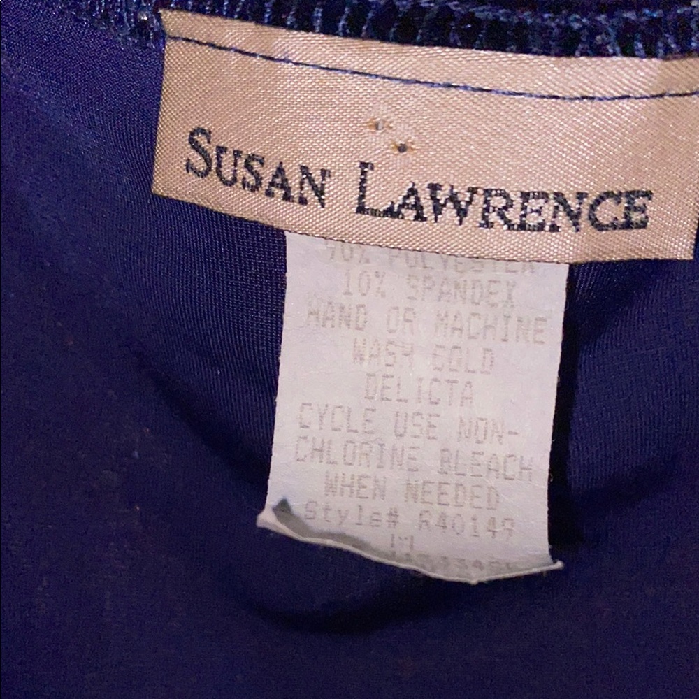 Vintage Susan Lawrence Blue Suede Sleeveless Midi Dress - Picture 2 of 4